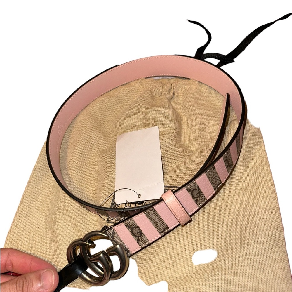 Gucci Pink and Brown Women's Belt size 65